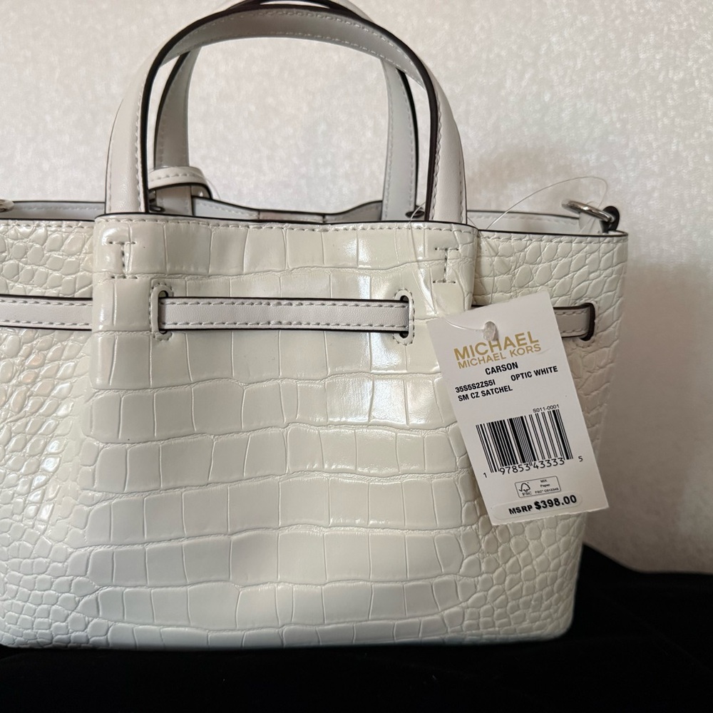 🎊LAST WEEKEND 🎊Michael Kors Cream Croc-Embossed Satchel - Picture 4 of 8